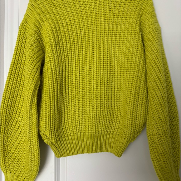 Show Me Your Mumu Sweater Bailey Green Cable Knit Crewneck Size Small - Picture 5 of 5